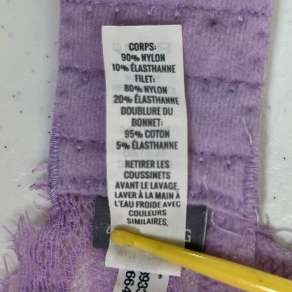Aerie Purple Lace Bralette Convertible Adjustable Strap Mesh Insert Women Large - Picture 14 of 15